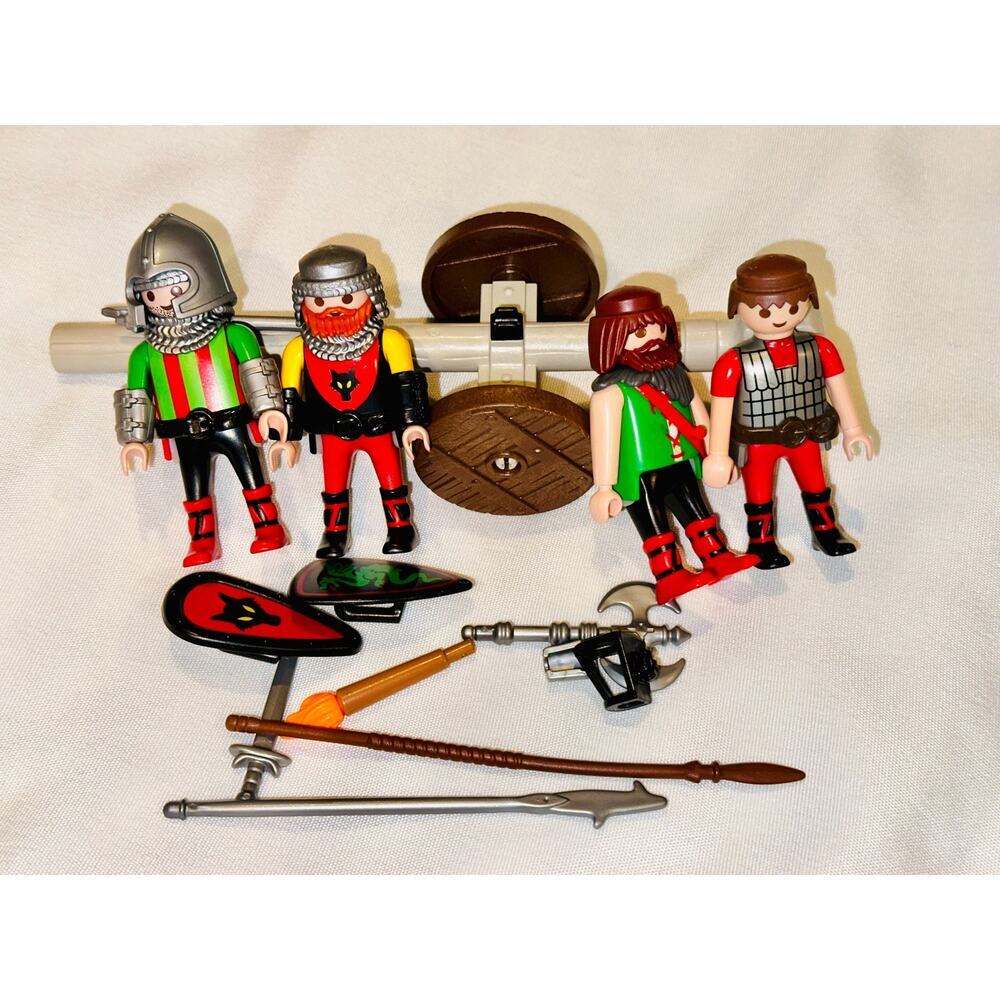 Playmobile figures 5794 4-knights dungeon medieval castle battering ram